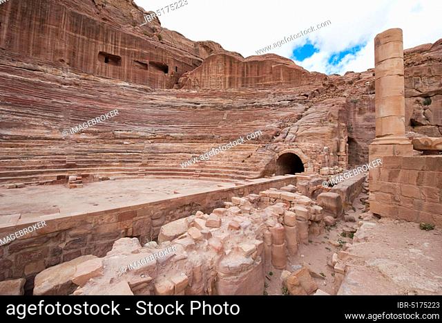 Amphitheatre, sandstone, Petra Archaeological Park, Jordan, Asia Minor, Asia