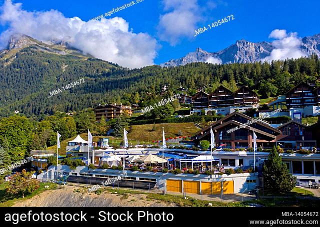 thermal bath in the holiday and health resort of ovronnaz, ovronnaz, valais, switzerland