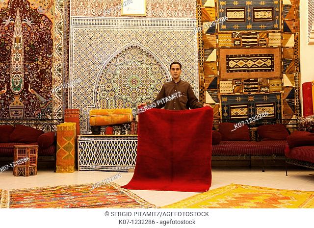 Palais Saadiens carpet shop, Medina Souk, Marrakech, Morocco