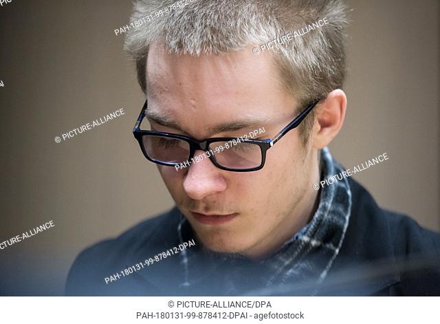 The defendant Marcel H. sits in the docks at the district court in Bochum, Germany, 31 January 2018. The 20 year old confessed to murdering a 22 year old former...