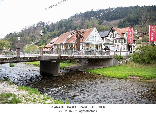 Traditional half-timbered houses located in the historic center of Schiltach, Black Forest, Baden-Wurtemberg, Germany, Europe