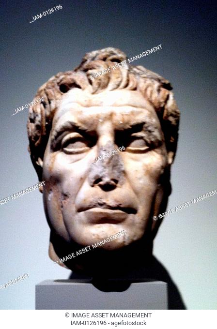 Marble portrait bust of a man. circa 100 AD Roman