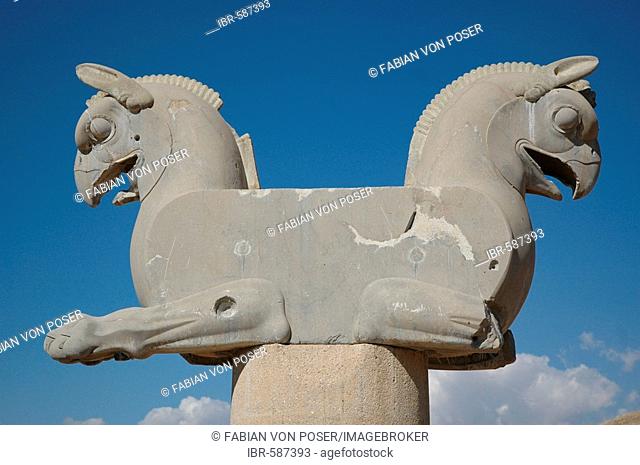 Homa bird from Persian mythology, Persepolis, Iran