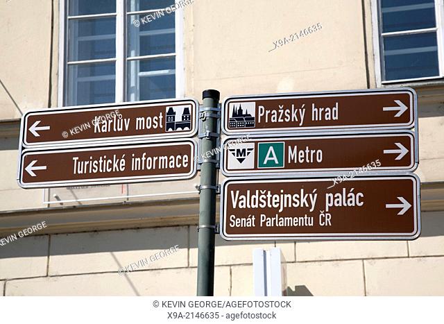 Signpost; Prague; Czech Republic; Europe