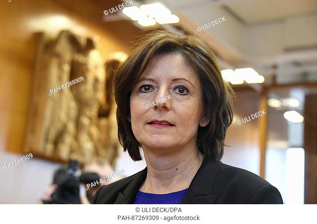 Malu Dreyer (SPD), premier of the German state of Rhineland-Palatinate and president of the Bundesrat, arrives before the verdict on the NPD ban proceedings is...