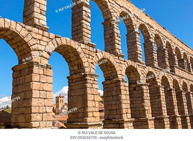 Segovia Aqueduct, ruins of ancient Rome, Segovia, Spain