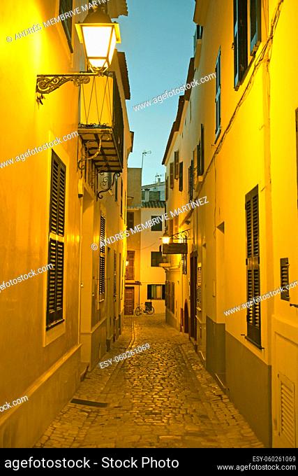 Streets of Mahon Menorca Balearic Islands Spain