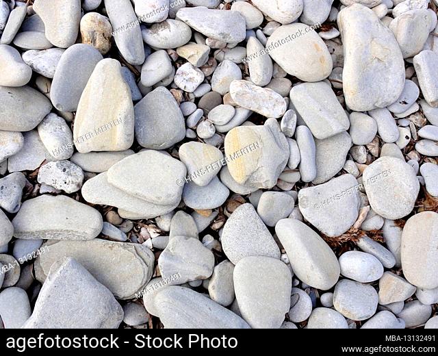 Pebbles in the Cala Bóquer near Puerto Pollenca, Mallorca, Balearic Islands, Spain