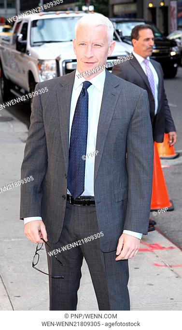 Celebrities at the Ed Sullivan Theater for the 'Late Show with David Letterman' Featuring: Anderson Cooper Where: New York City