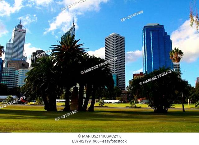 Skyscrapers and office buildings in Perth, Australia. City skyline