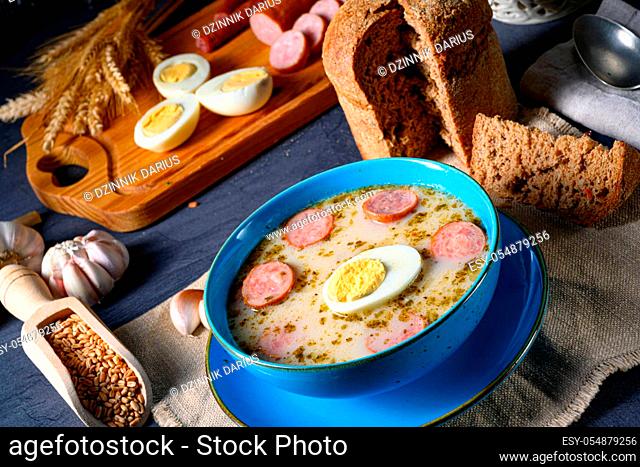Easter in Polish: sour flour soup for Easter breakfast (Zurek)