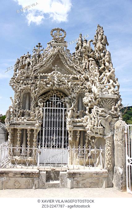 Tomb of Ferdinand Cheval in the cemetery of the village. From 1879 to 1912, French postman Ferdinand Cheval built his Ideal Palace