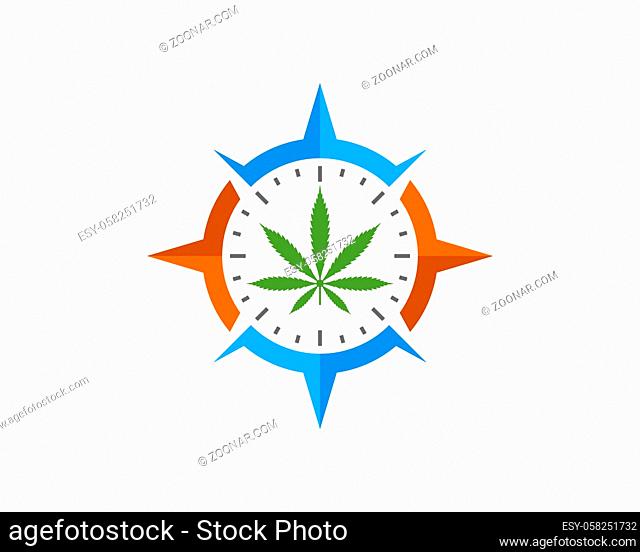 Nautical compass with cannabis inside