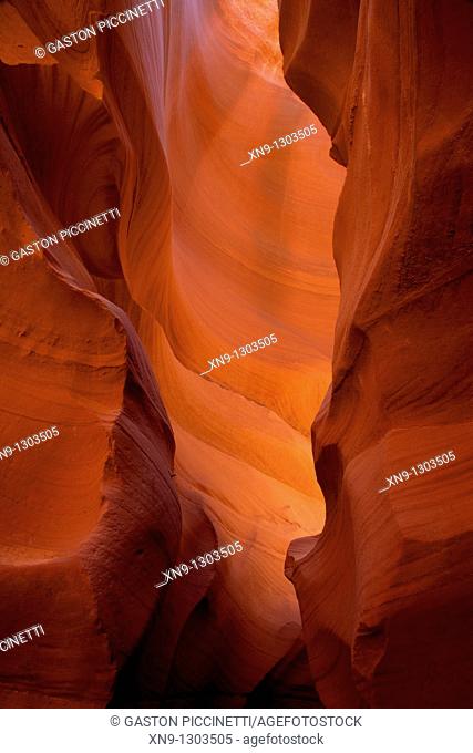 Antelope Canyon. Probably the most visited and photographed slot canyon in the South West. The light enter into the narrow canyon walls creating beautiful...