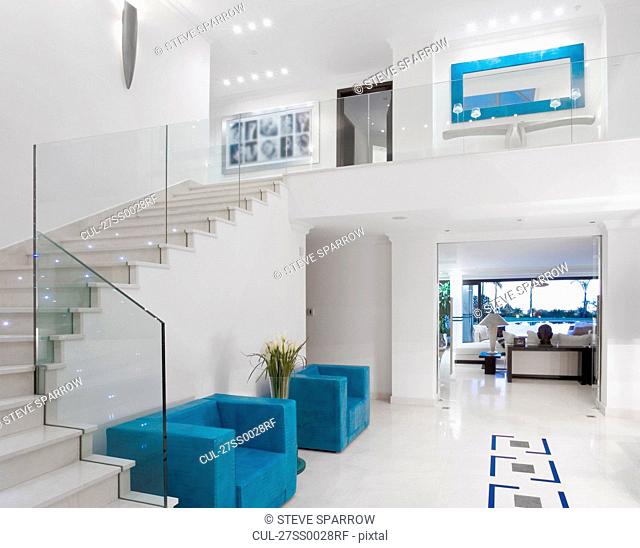 Beautiful staircase in luxury villa