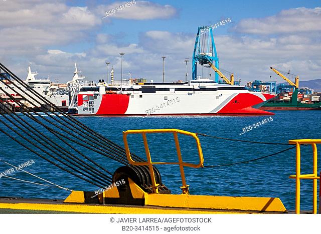 Ferry between Tangier Morocco and Algeciras Spain, Port of Algeciras, Cádiz, Andalucia, Spain, Europe