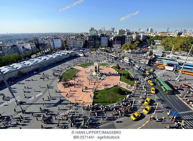 Taksim Square or Taksim Meydani, Independence Monument of Mustafa Kemal Atatuerk