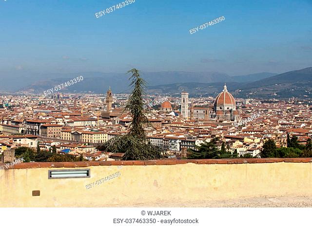 Florence, Tuscany, Italy . View from the Michelangelo's Piazza