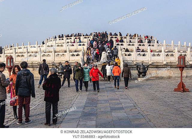 Marble platform of Circular Mound Altar in Temple of Heaven in Beijing, China
