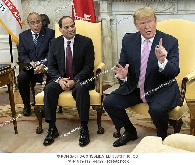 United States President Donald J. Trump meets President Abdel-Fattah el-Sisi of the Arab Republic of Egypt in the Oval Office of the White House in Washington