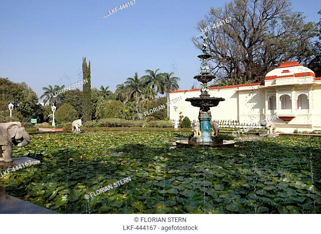 Lotus pond in the garden of Saheliyon-ki-Bari, Udaipur, Rajasthan, India