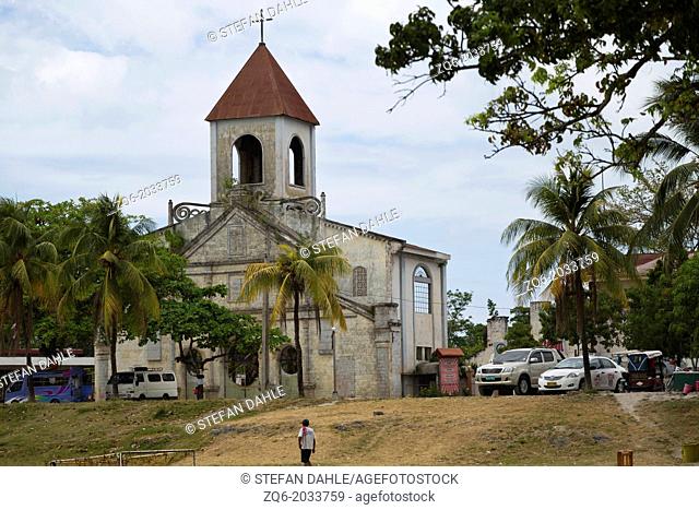 The Ruins of the old San Juan Nepomuceno Church in Moalboal on Cebu Island, Philippines
