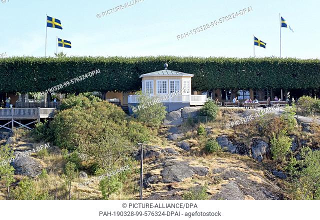 13 July 2018, Sweden, Stockholm: The Fafängan Restaurant near the cruise terminal in the Swedish capital. Stockholm comprises 14 islands of a large archipelago...