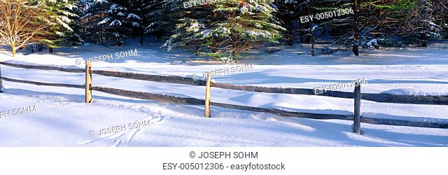 Fence and snow in winter, Vermont