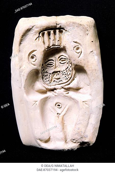 Terracotta cast for statuettes representing God Bes. Phoenician civilization, 4th Century BC.  Ibiza, Museu Monogràfico De Puig Des Molins (Archaeological...