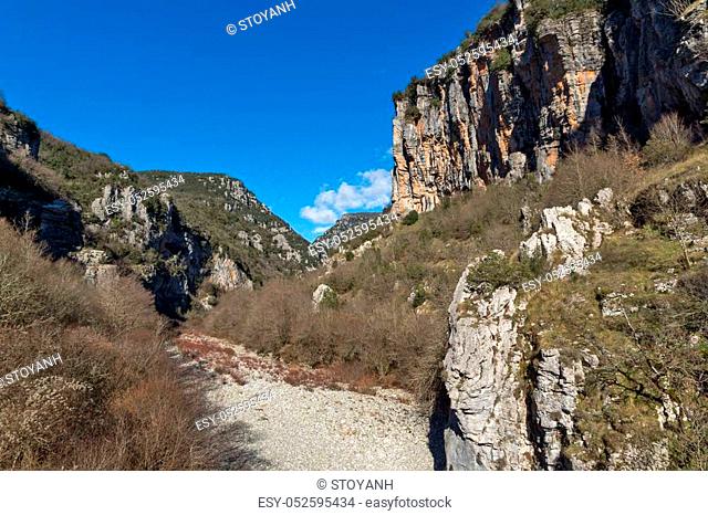 Amazing landscape of Vikos gorge and Pindus Mountains, Zagori, Epirus, Greece