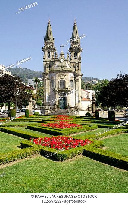 Gardens and church of São Gualter (18th century), Guimarães. Portugal