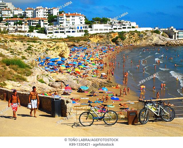 Nudist beach Els Balmins. Sitges. Catalunya. Spain