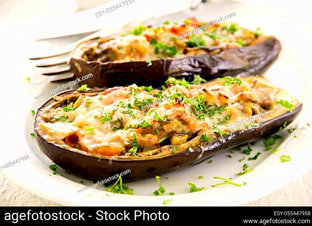 appetizer, gratin, eggplant
