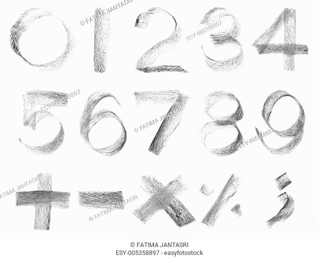 charcoal writing number and numeric symbol