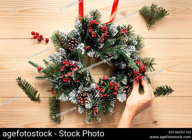 decorative christmas wreath composition