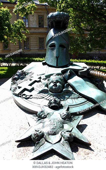 Finland, Helsinki, Helsingfors, Suomenlinna Island, The Great Courtyard, Tomb of Augustin Ehrensvärd, King Gustav III Memorial
