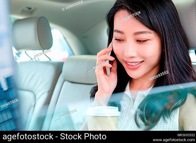 Call business women sat in the car