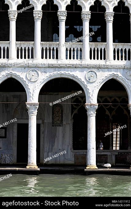 Detail of Palazzo Ca d'Oro on the Grand Canal in Venice, Italy