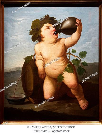 """""Infant Bacchus"" by Spanish School, Guido Reni, Museo Vivanco de la Culture del Vino, Vivanco Museum of Wine Culture, Briones, La Rioja, Spain, Europe