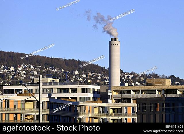 Smoking chimney, Zurich, Switzerland, Europe