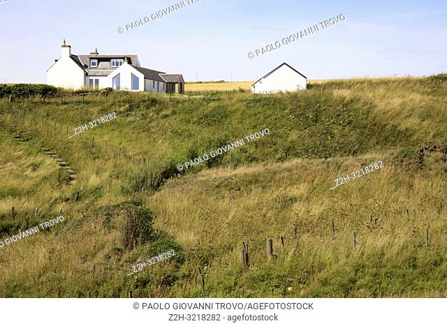 The houses near Crawton Bay, Scotland, Highlands, United Kingdom
