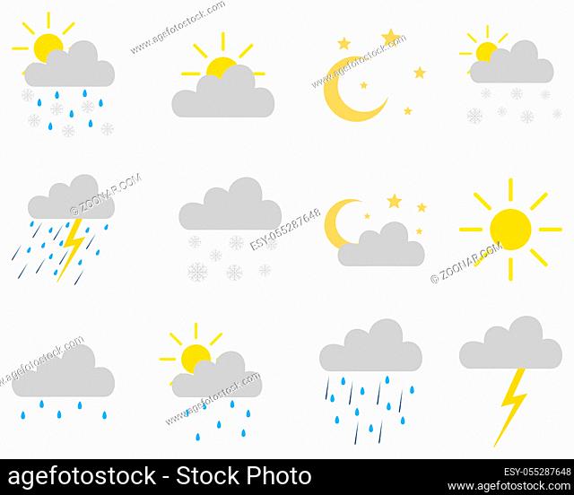 Set aus Wettersymbolen - Icon set weather on white
