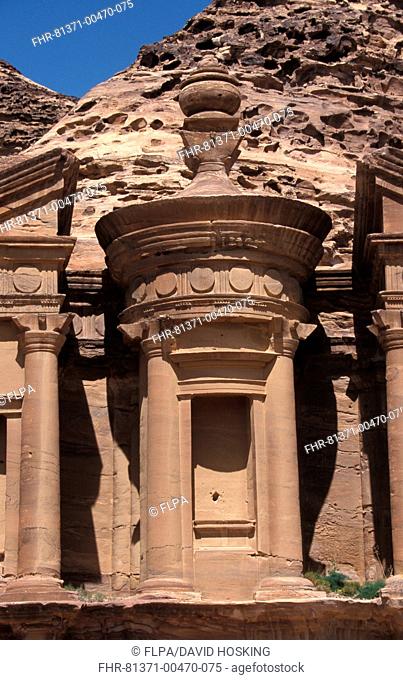 Middle East-Jordan Detailed features of the Nabataean Temple of al-Deir - Petra - Jordan