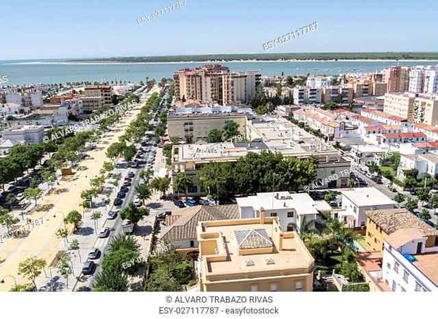Sanlucar de Barrameda aereal view, Cadiz, Spain