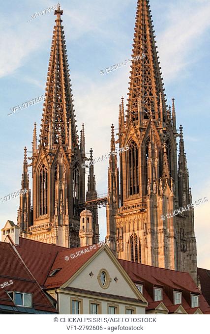 Gothic cathedral Regensburg Bavaria Southern Germany Europe
