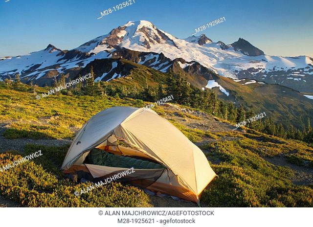 Backcountry campsite on Skyline Divide, Mount Baker Wilderness, North Cascades Washington