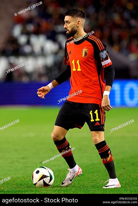 Belgium's Yannick Carrasco pictured in action during a game between the Belgian national soccer team Red Devils and Azerbaijan, in Brussels