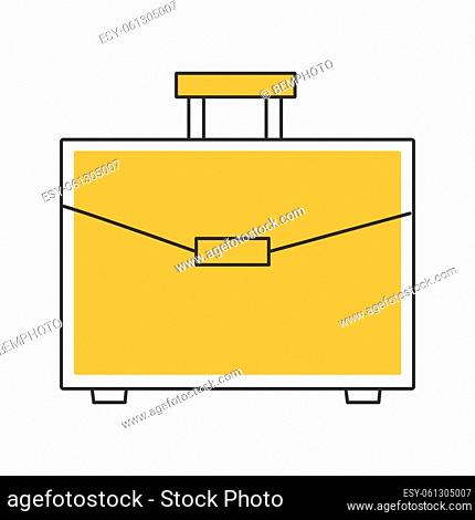 Stylish thin line business briefcase icon isolated on white background - Vector illustration
