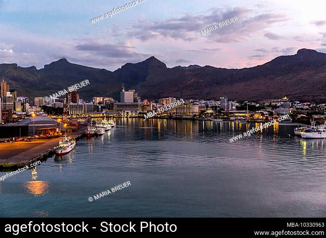 View from the cruise ship of the city, Port Louis, Republic of Mauritius, Indian Ocean