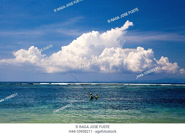 Indonesia, Asia, Bali Island, Laguna Nusa Dua, Resort, Beach, Cloud, sky, sea, blue, white